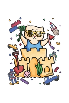 Beach Sandcastle Toys Cat Notebook: Graph Paper Journal 6x9 - 120 Pages