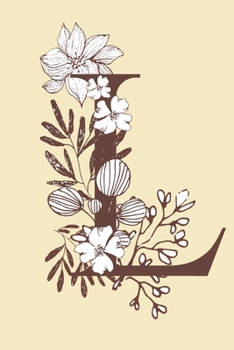 L: Monogrammed Journal For Women. Beautiful Copper Leaf Design. Blank Lined Journal/Notebook.: Initial L. 6 x 9", 120 Pages.