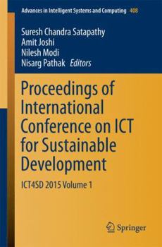 Paperback Proceedings of International Conference on ICT for Sustainable Development: Ict4sd 2015 Volume 1 Book