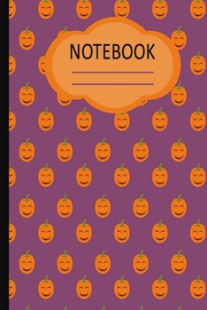 Paperback Notebook: Lined Journal to write in- Halloween Gift Idea: (cover: Purple book cover with front filled with pumpkins) Book
