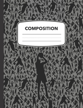 Paperback Composition: A Basketball Sport Composition Notebook, A Blank 8.5x11" Half Page Practice Writing Composition Notepad With Dashed Mi Book