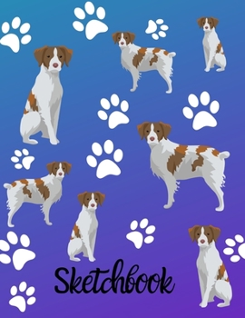 Paperback Sketchbook: Sketch Book 8.5 x 11 Blank Paper 100 Pages Notebook For Drawing Art Journal Brittany Spaniel Dog Book