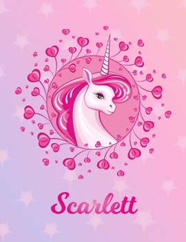 Scarlett: Unicorn Sheet Music Note Manuscript Notebook Paper Magical Horse Personalized Letter S Initial Custom First Name Cover Musician Composer Instrument Composition Book 12 Staves a Page Staff Li
