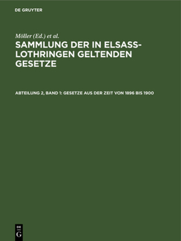 Hardcover Gesetze Aus Der Zeit Von 1896 Bis 1900 [German] Book