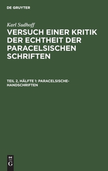 Hardcover Paracelsische-Handschriften [German] Book