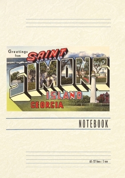 Paperback Vintage Lined Notebook Greetings from St. Simon's Island Book