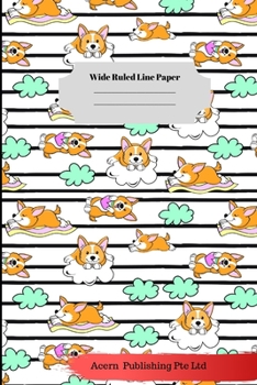 Dog Sloth Theme Wide Ruled Line Paper
