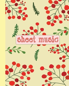 Blank Sheet Music: 8x 10’’ Music Manuscript Paper, 100 pages of Wide Music Notebook Yellow cover| Perfect for practicing note writing| Christmas gift