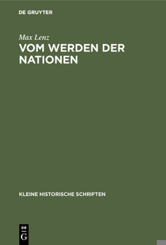 Hardcover Vom Werden Der Nationen [German] Book