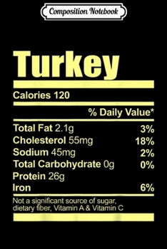 Paperback Composition Notebook: Funny Turkey Nutrition Ingredients Thanksgiving Holiday Journal/Notebook Blank Lined Ruled 6x9 100 Pages Book