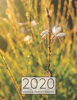 2020 Weekly & Monthly Planner: Beautiful Gaura Flowers Cover — Yearly Monthly and Weekly Spreads with Dot Grid Pages for Notes, Contacts, Brainstorming, Organizing and Goal Setting