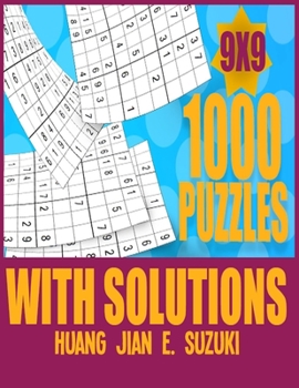 Paperback 1,000 puzzles with solutions 9x9: Sudoku activity book think and de-stress at the same time. Book