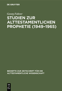 Hardcover Studien Zur Alttestamentlichen Prophetie (1949-1965) [German] Book