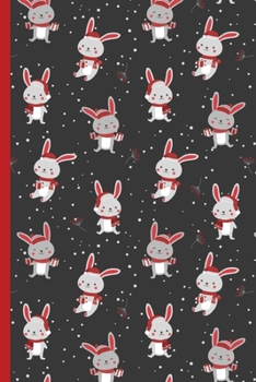 Happy Holidays: Blank Lined Journal Notebook for Writing Notes, Notepad, Christmas Themed, Holiday Bunnies Pattern