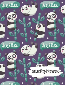 Sketchbook: Cute Cartoon Panda Bear Fun Framed Drawing Paper Notebook