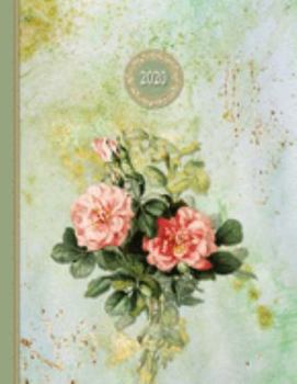2020 Planner: Roses Peach | 12 Months Week to two-page Diary 150 pages 8.5 x 11 with Contacts - Password - Birthday lists (2020 weekly planner organizer diary journal)