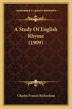 Paperback A Study Of English Rhyme (1909) Book