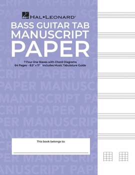 Bass Guitar Tablature Manuscript Paper