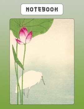 Paperback Notebook: Japanese Writing Practice Large Note Book - Genkouyoushi Paper For Kanji Characters & Kana Script - Beautiful Bird And Book