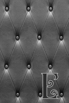 E: Writing Journal Notebook Personalized with Black Monogram Initial Letter on a Dramatic Charcoal Gray Diamond Shape Tufted background. (6"x9" 110 Blank Lined Pages with Space for Date)