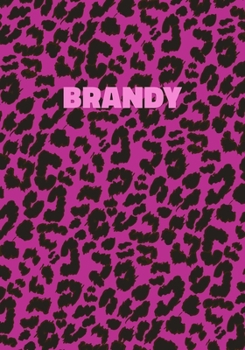 Paperback Brandy: Personalized Pink Leopard Print Notebook (Animal Skin Pattern). College Ruled (Lined) Journal for Notes, Diary, Journa Book