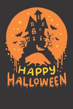 Paperback Notebook: Racoon Happy Halloween Gift Dot Grid Dotted 6x9 120 Pages Book