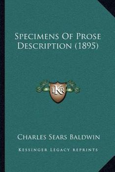 Paperback Specimens Of Prose Description (1895) Book