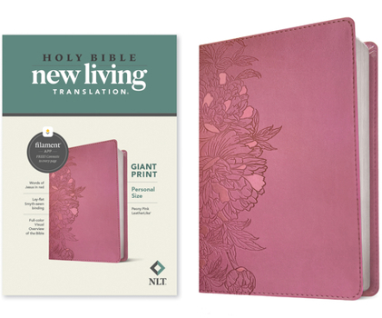 Imitation Leather NLT Personal Size Giant Print Bible, Filament Enabled Edition (Red Letter, Leatherlike, Peony Pink) [Large Print] Book