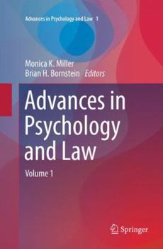 Paperback Advances in Psychology and Law: Volume 1 Book