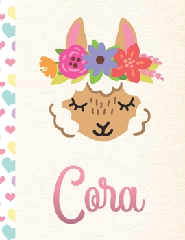 Paperback Cora: 2020. Personalized Weekly Llama Planner For Girls. 8.5x11 Week Per Page 2020 Planner/Diary With Pink Name Book