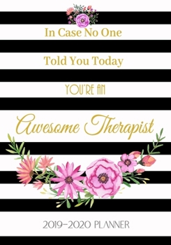 Paperback In Case No One Told You Today You're an Awesome Therapist: 2019-2020 Planner Appointment Scheduler for Health Professionals Book
