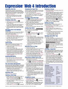 Pamphlet Expression Web 4 Quick Reference Guide (Cheat Sheet of Instructions, Tips & Shortcuts - Laminated Card) Book