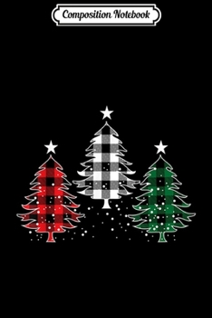 Composition Notebook: Buffalo Plaid Christmas Tree with Snowflakes Gift 2019 Xmas  Journal/Notebook Blank Lined Ruled 6x9 100 Pages