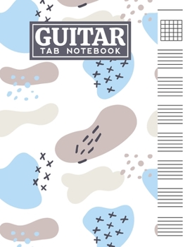 Guitar Tab Notebook: Blank 6 Strings Chord Diagrams & Tablature Music Sheets with Unique Pastel Memphis Themed Cover Design