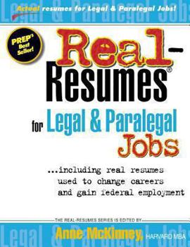 Paperback Real-Resumes for Legal & Paralegal Jobs Book