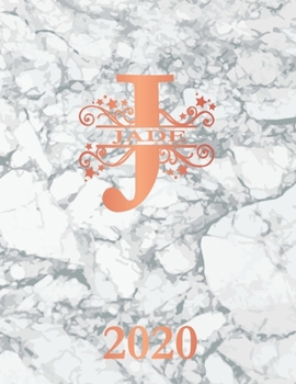Paperback Jade: 2020. Personalized Name Weekly Planner Diary 2020. Monogram Letter J Notebook Planner. White Marble & Rose Gold Cover. Book