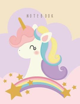 Notebook: Cute unicorn on yellow cover and Dot Graph Line Sketch pages, Extra large (8.5 x 11) inches, 110 pages, White paper, Sketch, Draw and Paint