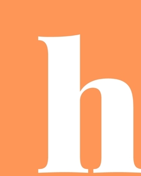 h: Squared Grid Graph Paper Notebook | Personalized Monogram Lowercase Letter h Cover Design in Pastel Orange and White