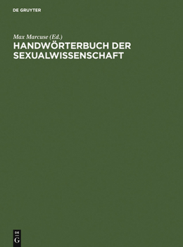 Hardcover Handwörterbuch der Sexualwissenschaft [German] Book