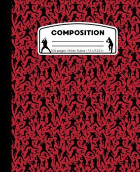 Paperback Composition: Baseball Red Marble Composition Notebook. Ball Player Wide Ruled Book 7.5 x 9.25 in, 100 pages, journal for girls boys Book