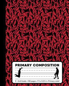 Paperback Primary Composition: Soccer Player Red Marble Primary Composition Notebook for boys or girls K-2. Sports Futbol Primary Ruled handwriting p Book