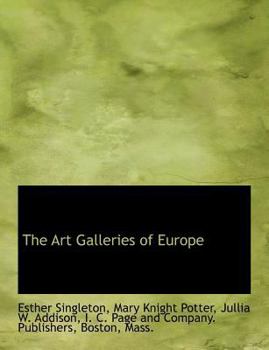 Paperback The Art Galleries of Europe Book