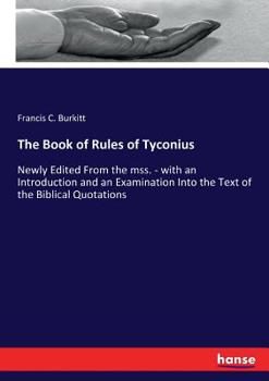 Tyconius: The Book of Rules - Book #488 of the Sources chrétiennes