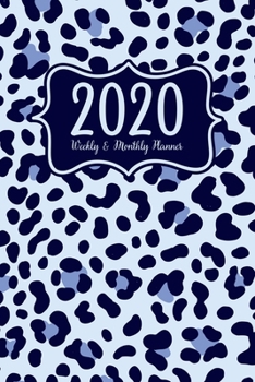 2020 Planner: Weekly And Monthly Blue Agenda Organizer Cute Animal Print Pattern