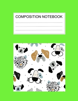 Composition notebook: Ruled (8.5 x 11 in), 110 Pages: Diary Book For Girl, Journal Notebook For Kids, Writing Journal Lined, Cute Pets green (8.5 x 11 in), 110 Pages (cute composition green)