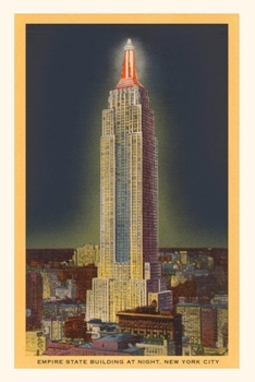 Paperback Vintage Journal Night, Empire State Building, New York City Book