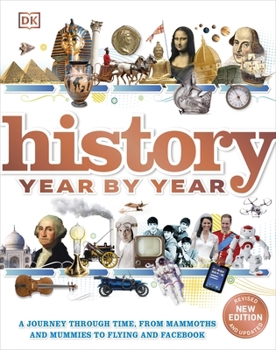 Hardcover History Year by Year: A journey through time, from mammoths and mummies to flying and facebook Book