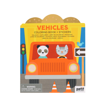 Paperback Vehicles Coloring Book + Stickers Book