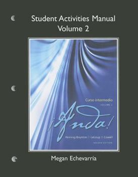 Paperback Anda! Curso Intermedio Student Activities Manual, Volume 2 Book