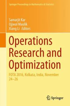 Hardcover Operations Research and Optimization: Fota 2016, Kolkata, India, November 24-26 Book
